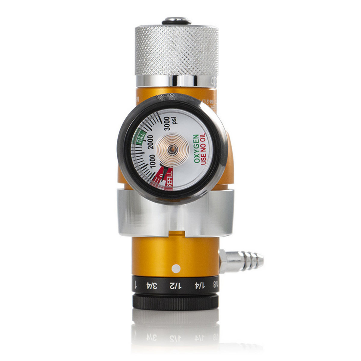 CGA 540 Gold Low Flow Industrial Oxygen Tank Regulator