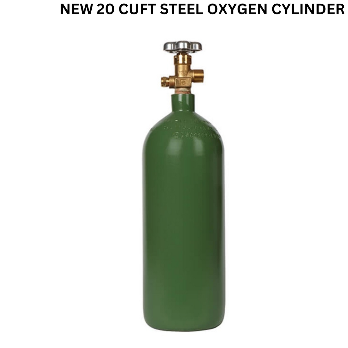 NEW 20 CUFT STEEL OXYGEN CYLINDER